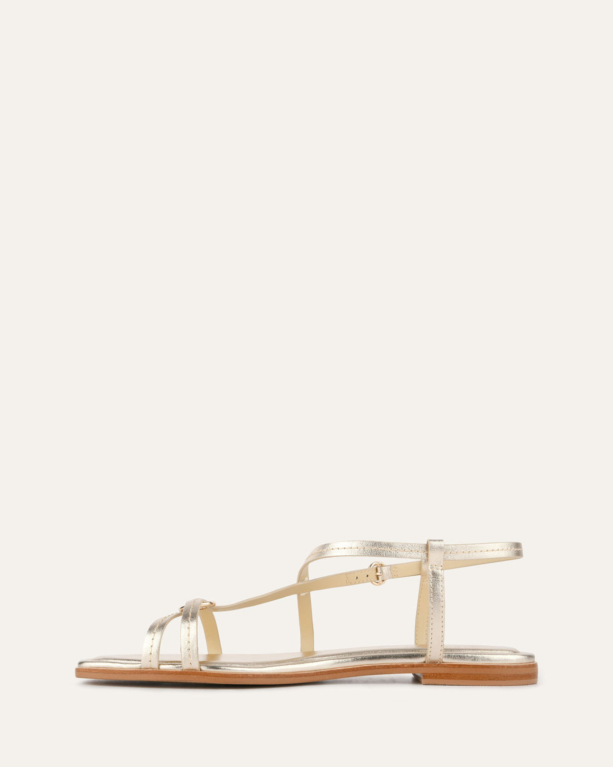 ADDI FLAT SANDALS SOFT GOLD LEATHER