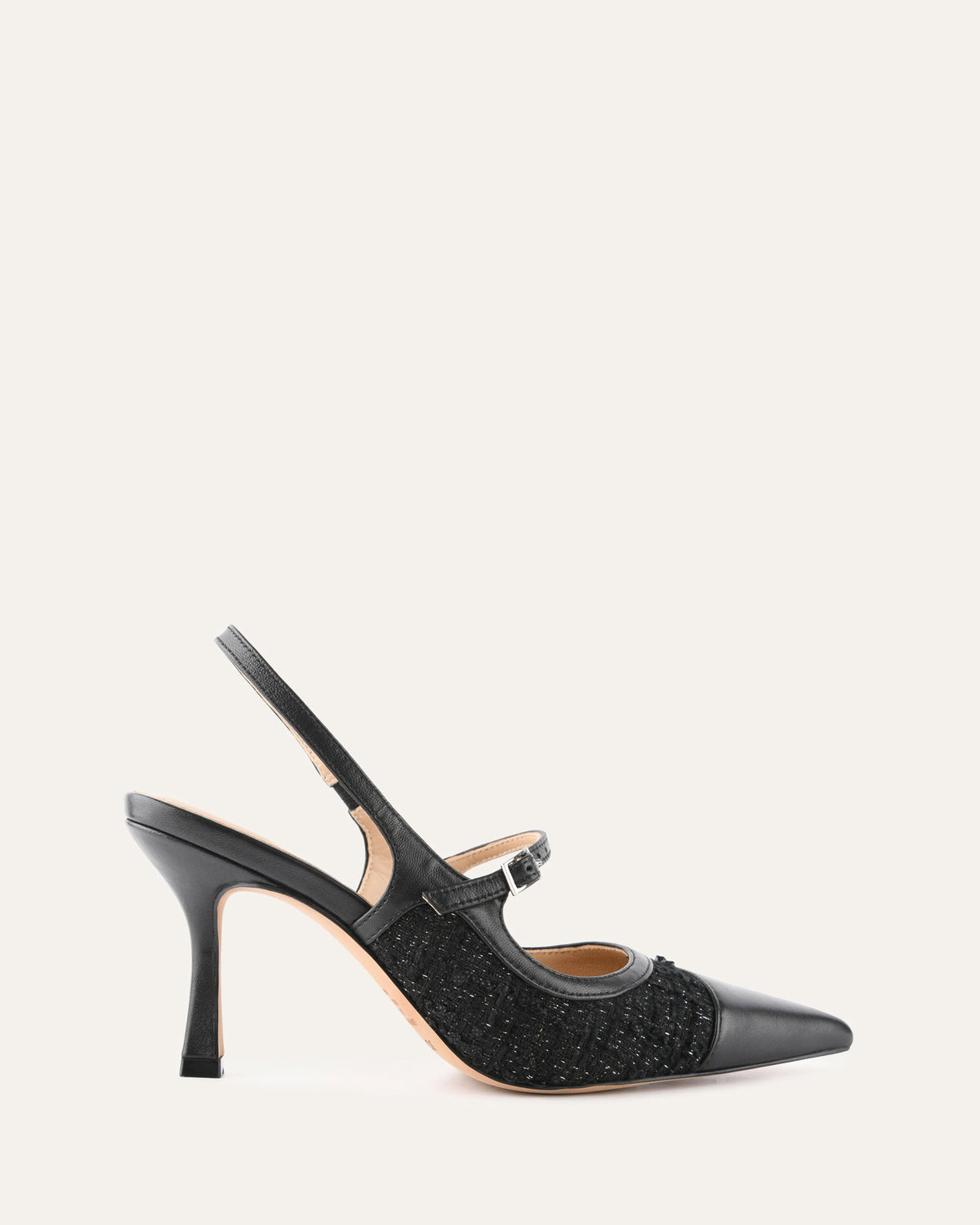 ASCOT HIGH HEELS BLACK TWEED