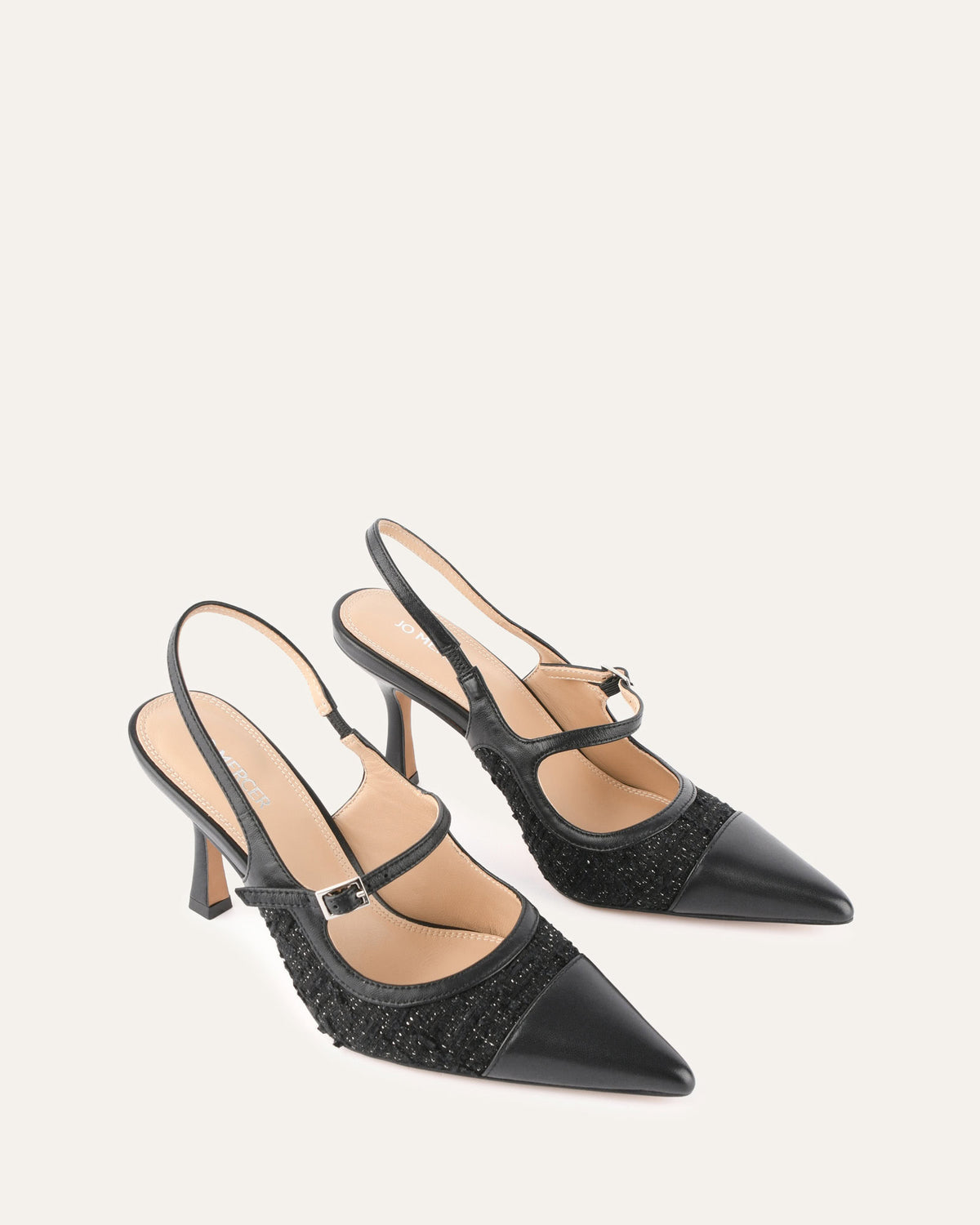 ASCOT HIGH HEELS BLACK TWEED