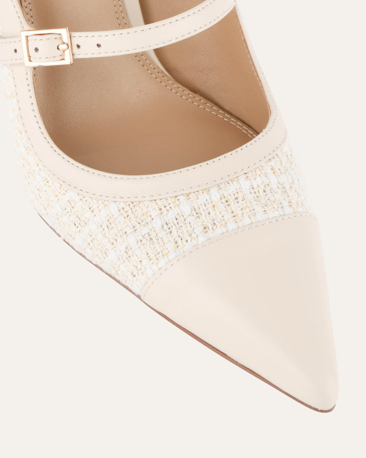 ASCOT HIGH HEELS OFF WHITE TWEED