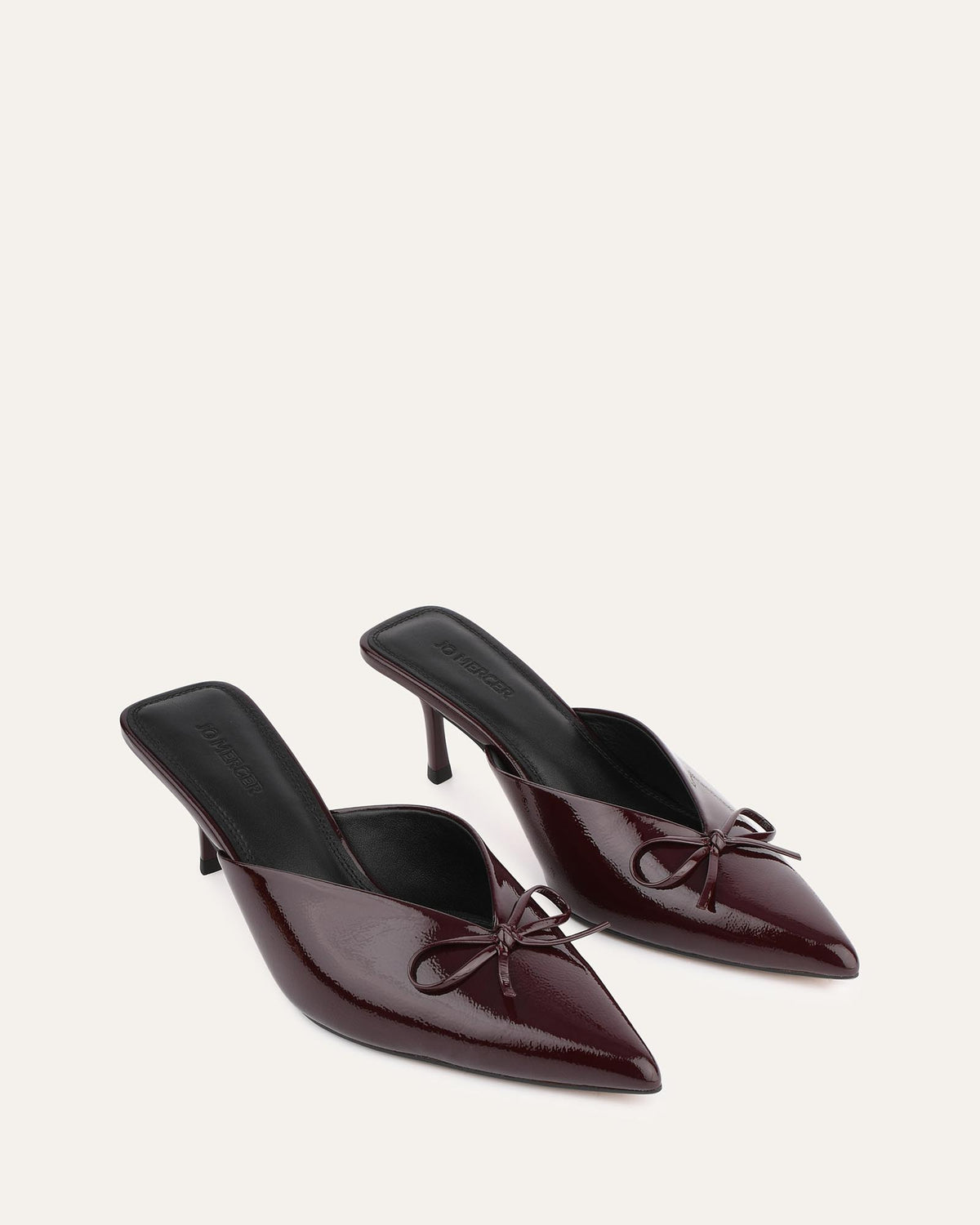 BETSY MID HEELS MERLOT CRINKLE PATENT