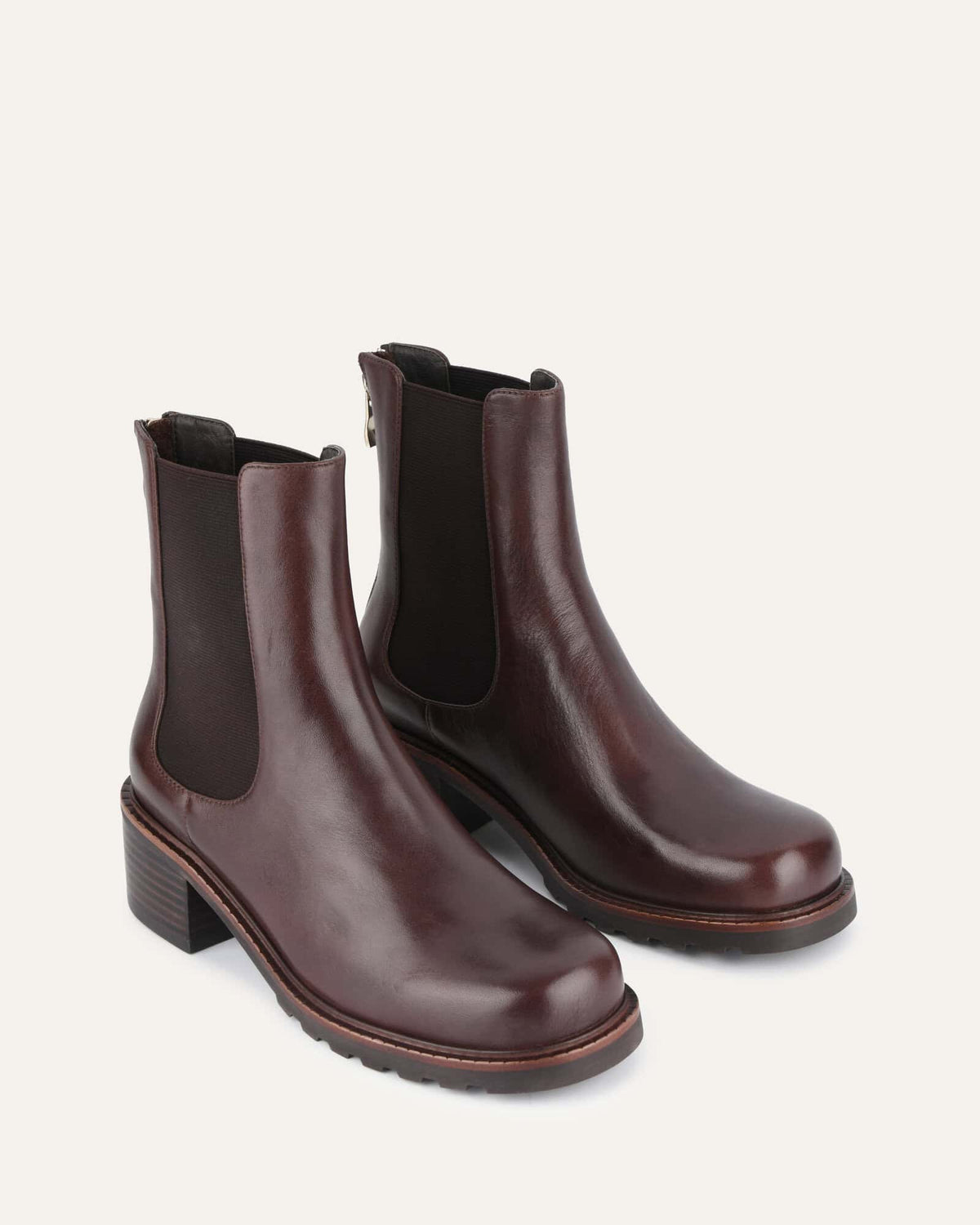 BEVERLEY MID ANKLE BOOTS CHOCOLATE LEATHER