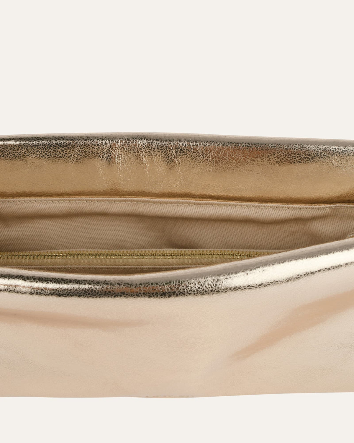 BONNIE CLUTCH BAG LIGHT GOLD LEATHER
