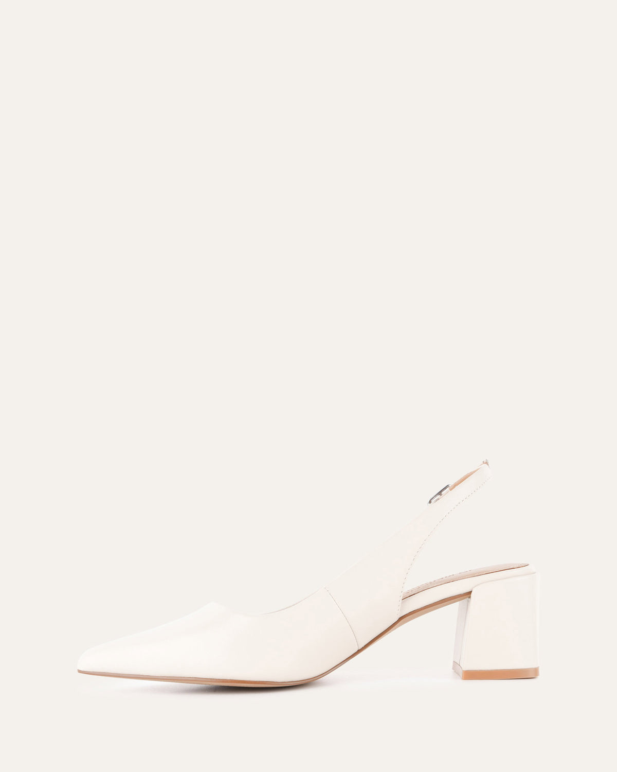 CARA LOW HEELS OFF WHITE LEATHER