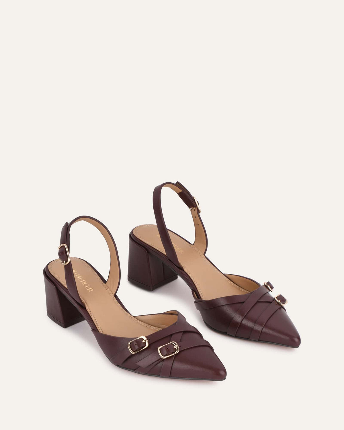 COBY LOW HEELS COCOA BROWN LEATHER