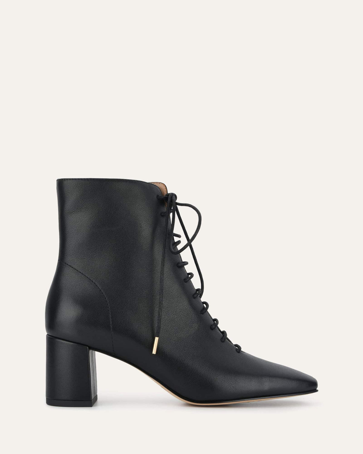 CORA MID ANKLE BOOTS BLACK LEATHER