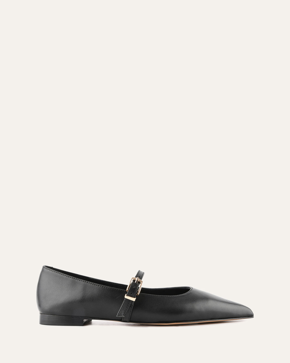 DILARIA DRESS FLATS BLACK LEATHER