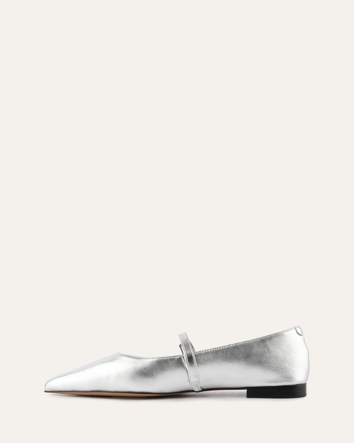 DILARIA DRESS FLATS SILVER LEATHER