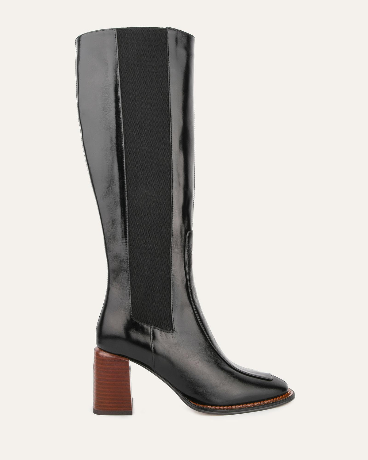 DIVINE KNEE BOOTS BLACK LEATHER