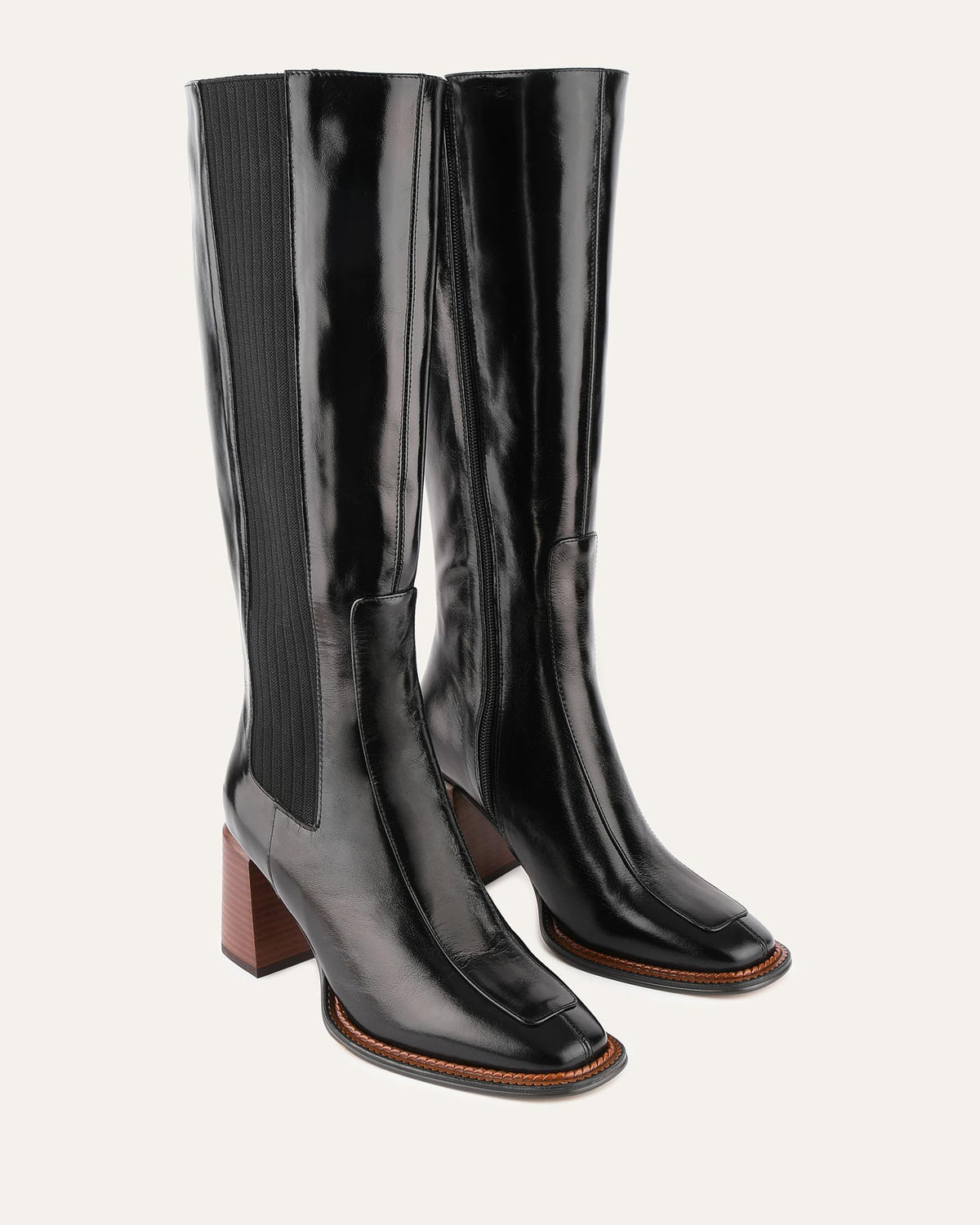 DIVINE KNEE BOOTS BLACK LEATHER