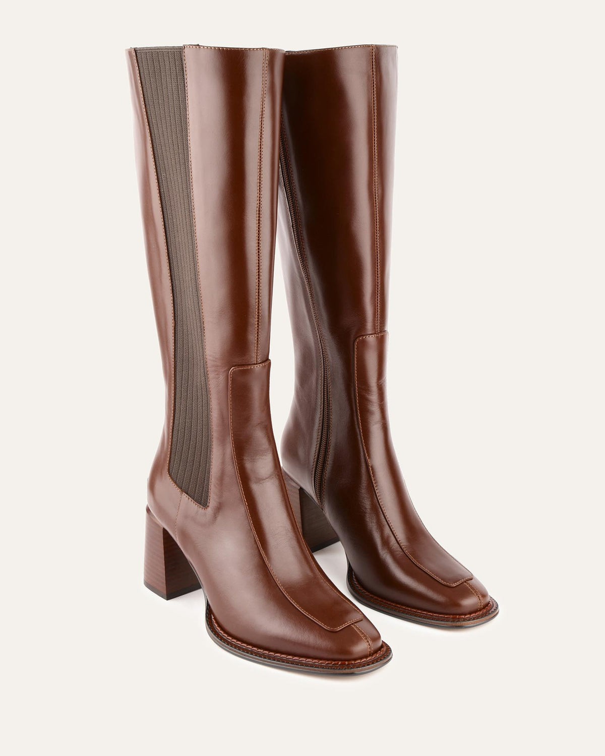 DIVINE KNEE BOOTS DARK CHOC LEATHER