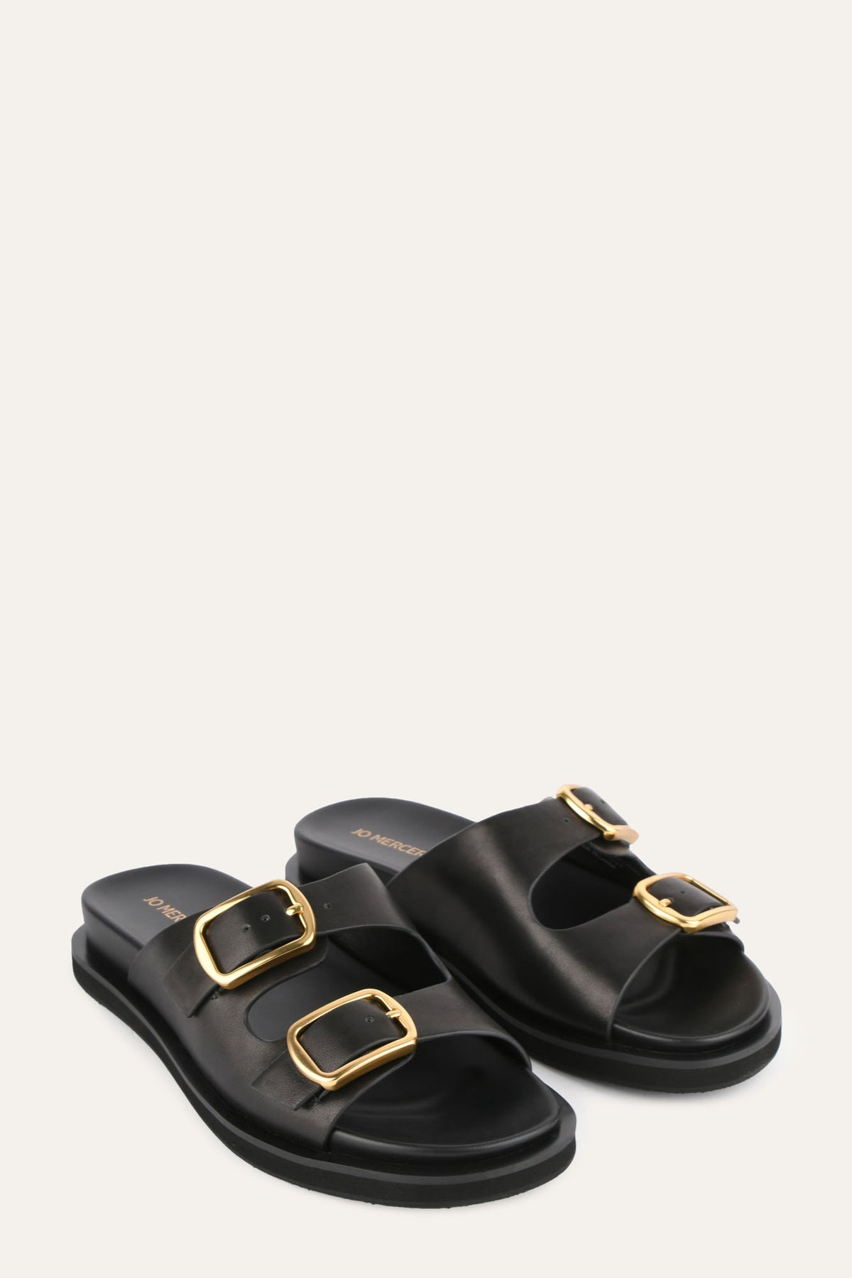 EGON FLAT SANDALS BLACK LEATHER