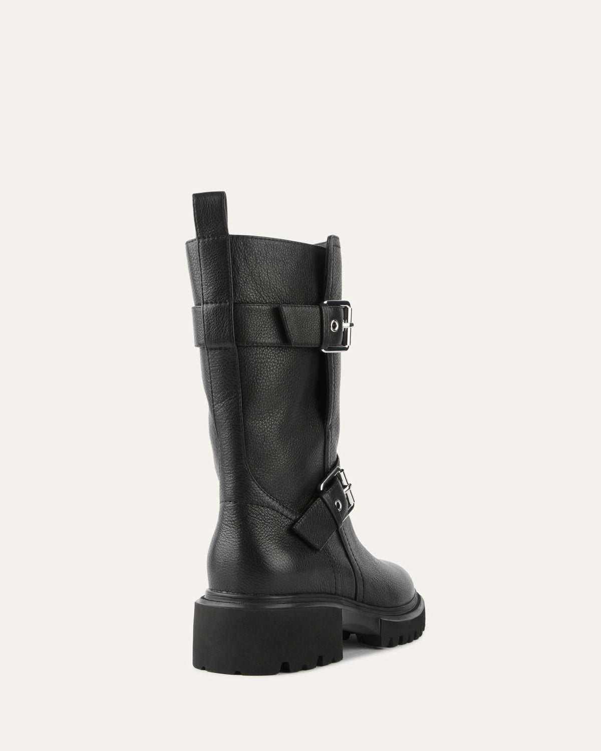 ELLIOT FLAT ANKLE BOOTS BLACK LEATHER