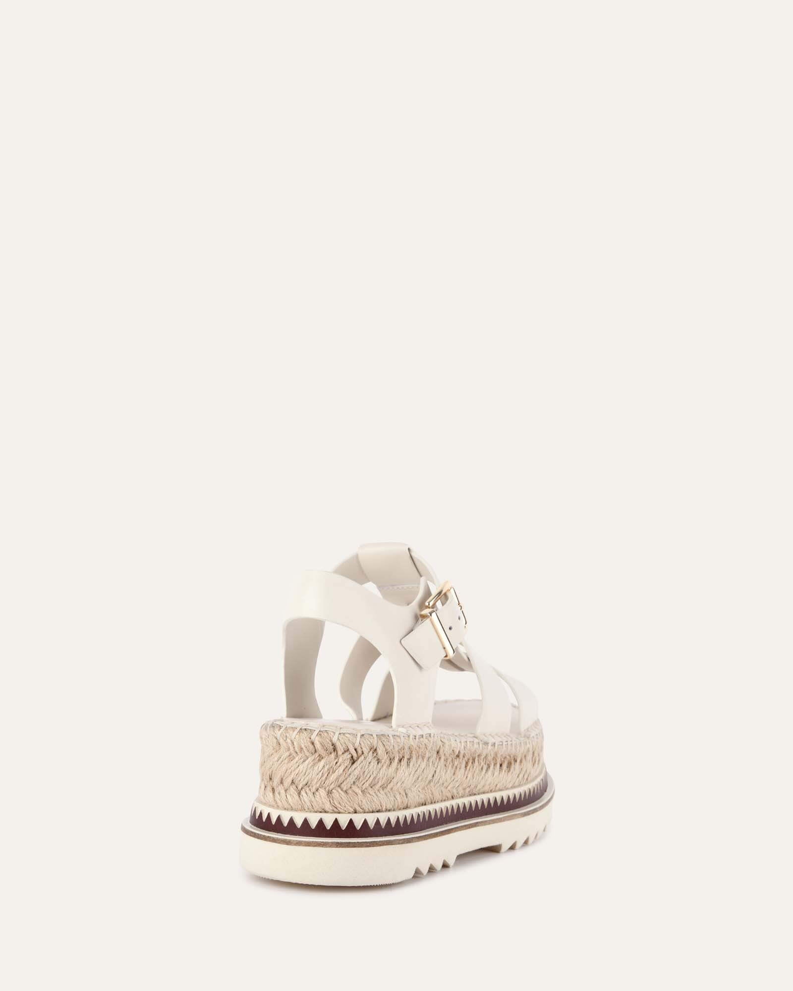 ELORA FLAT ESPADRILLE SANDALS OFF WHITE LEATHER - Jo Mercer Northern ...