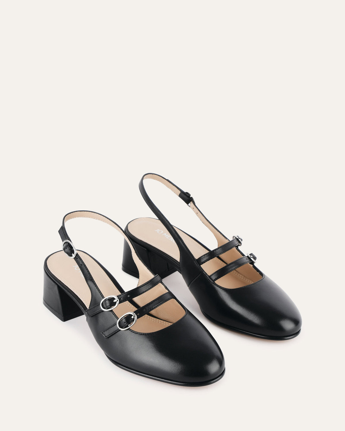 EMMY LOW HEELS BLACK LEATHER