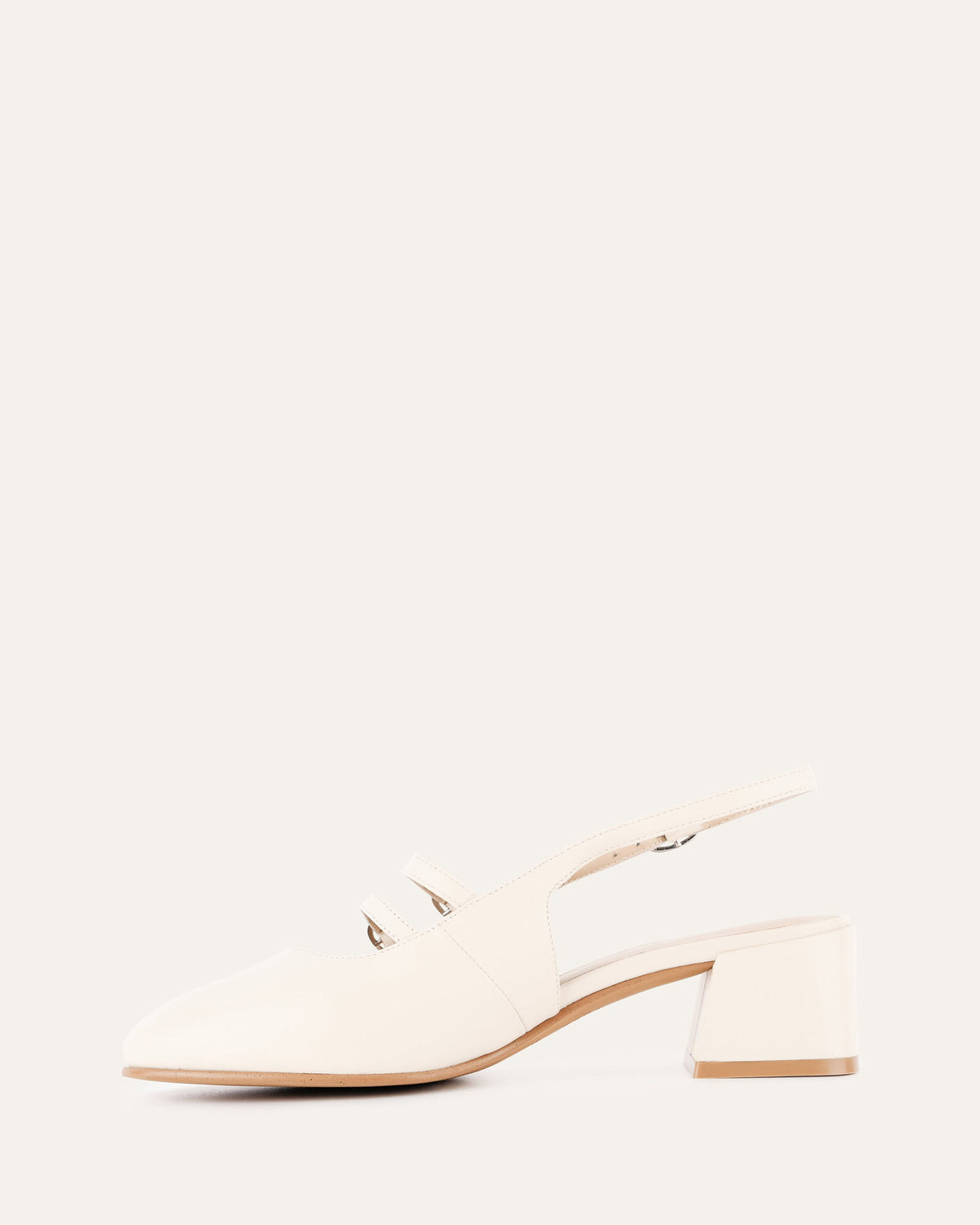 EMMY LOW HEELS OFF WHITE LEATHER