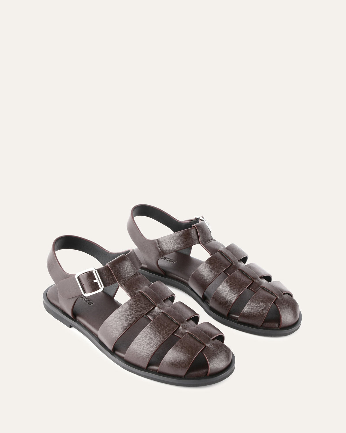 FINN FLAT SANDALS CHOCOLATE LEATHER