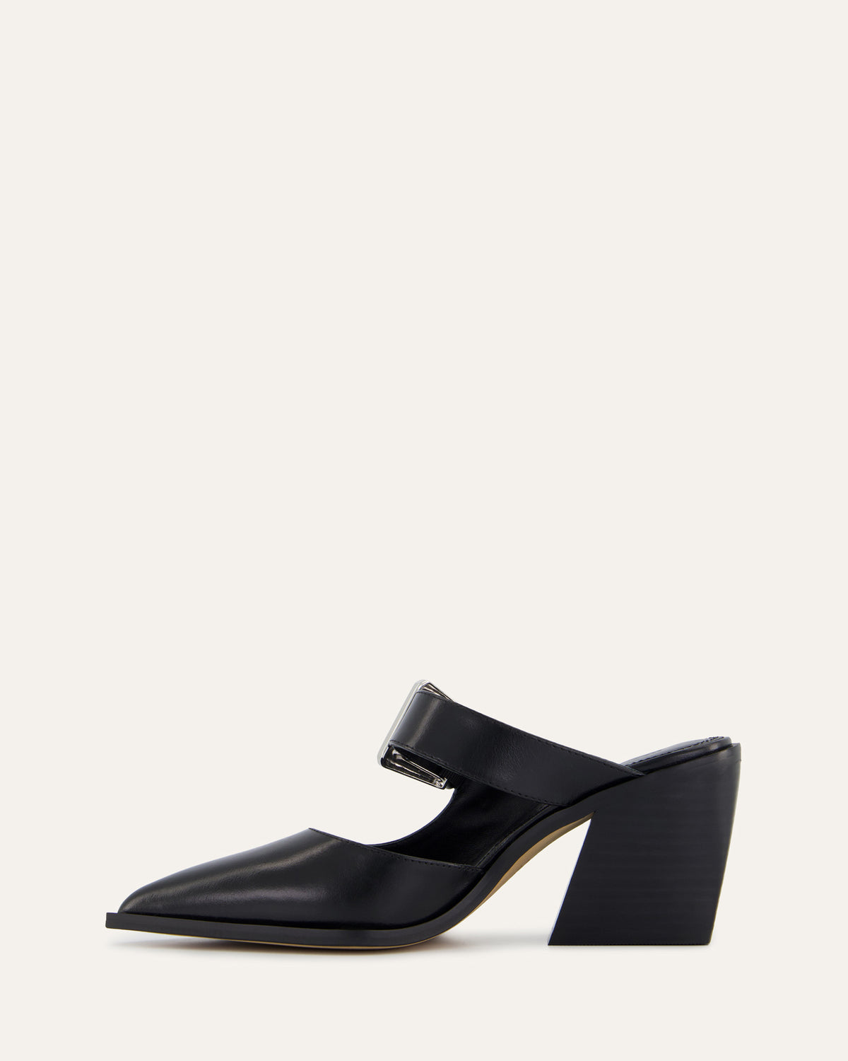 FLOSSY MID HEELS BLACK LEATHER