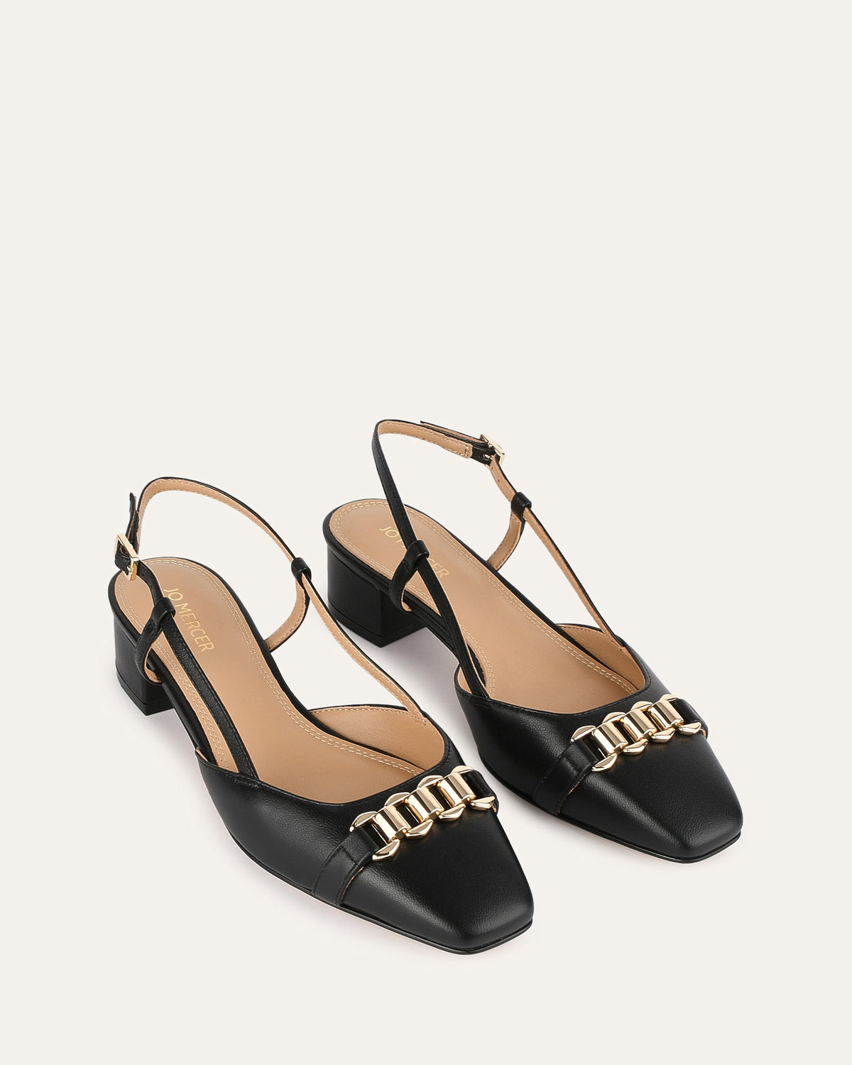 FRANCA LOW HEELS BLACK LEATHER