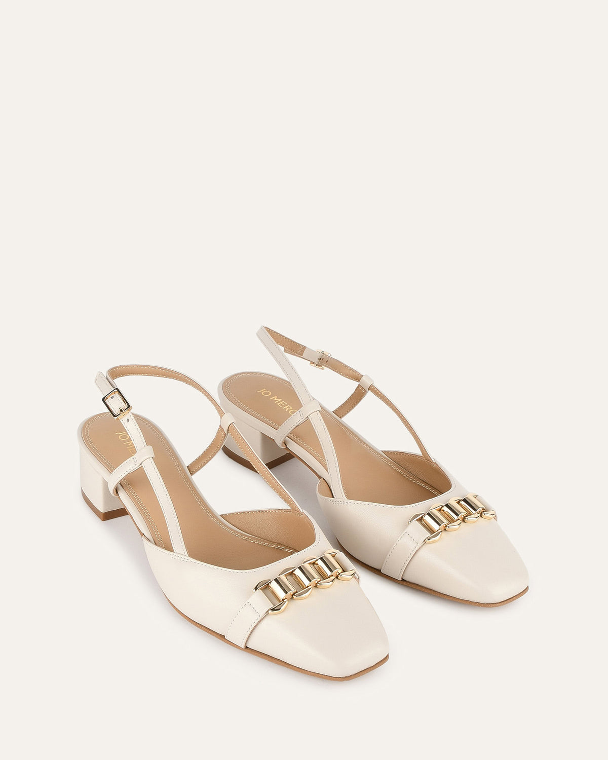 FRANCA LOW HEELS OFF WHITE LEATHER