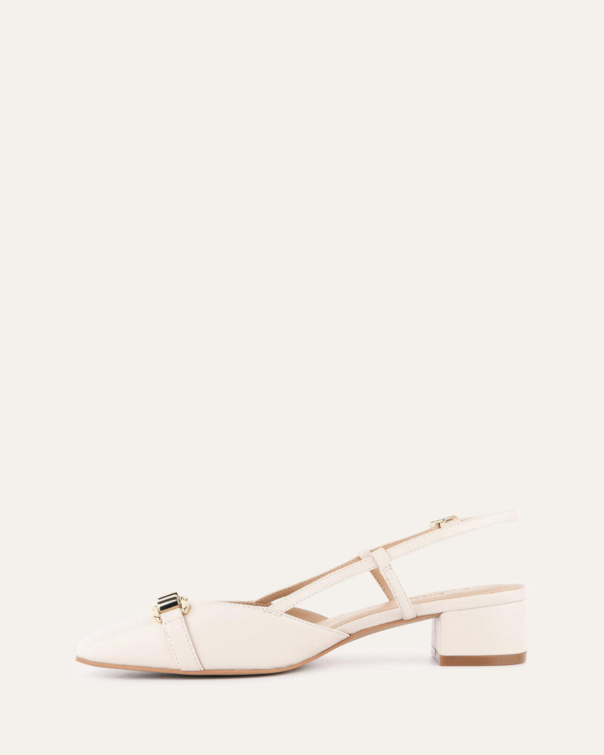 FRANCA LOW HEELS OFF WHITE LEATHER