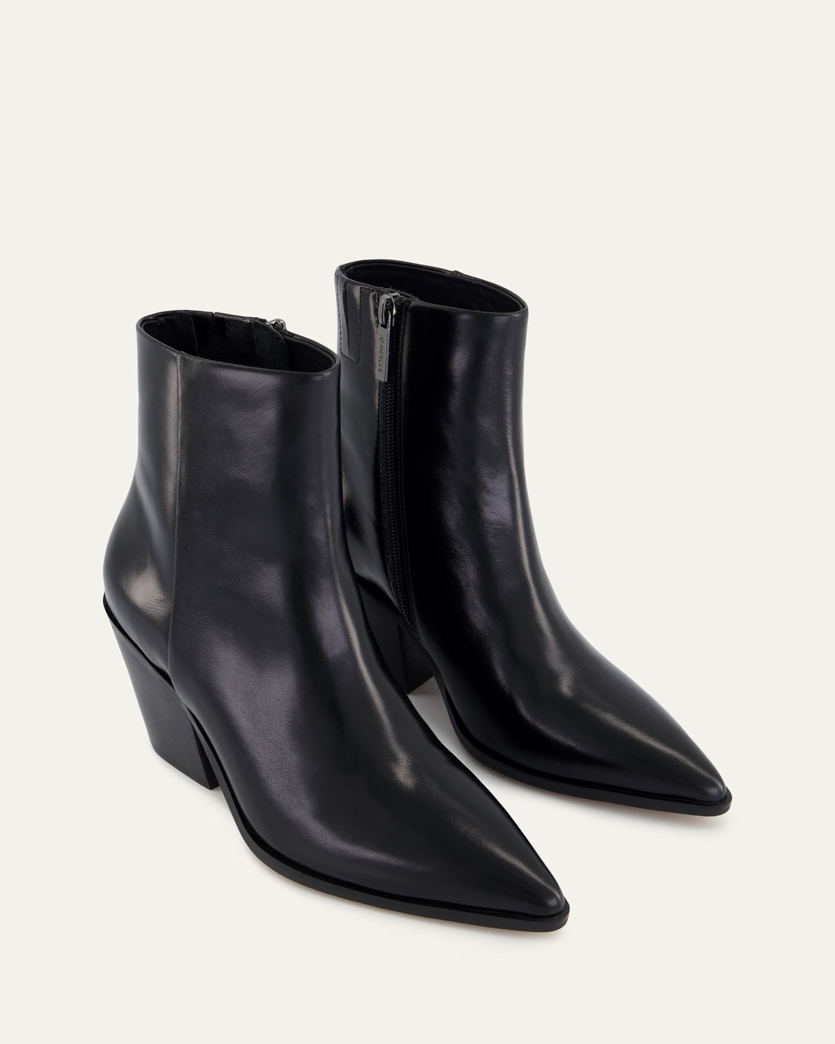 FREDDIE MID ANKLE BOOTS BLACK LEATHER