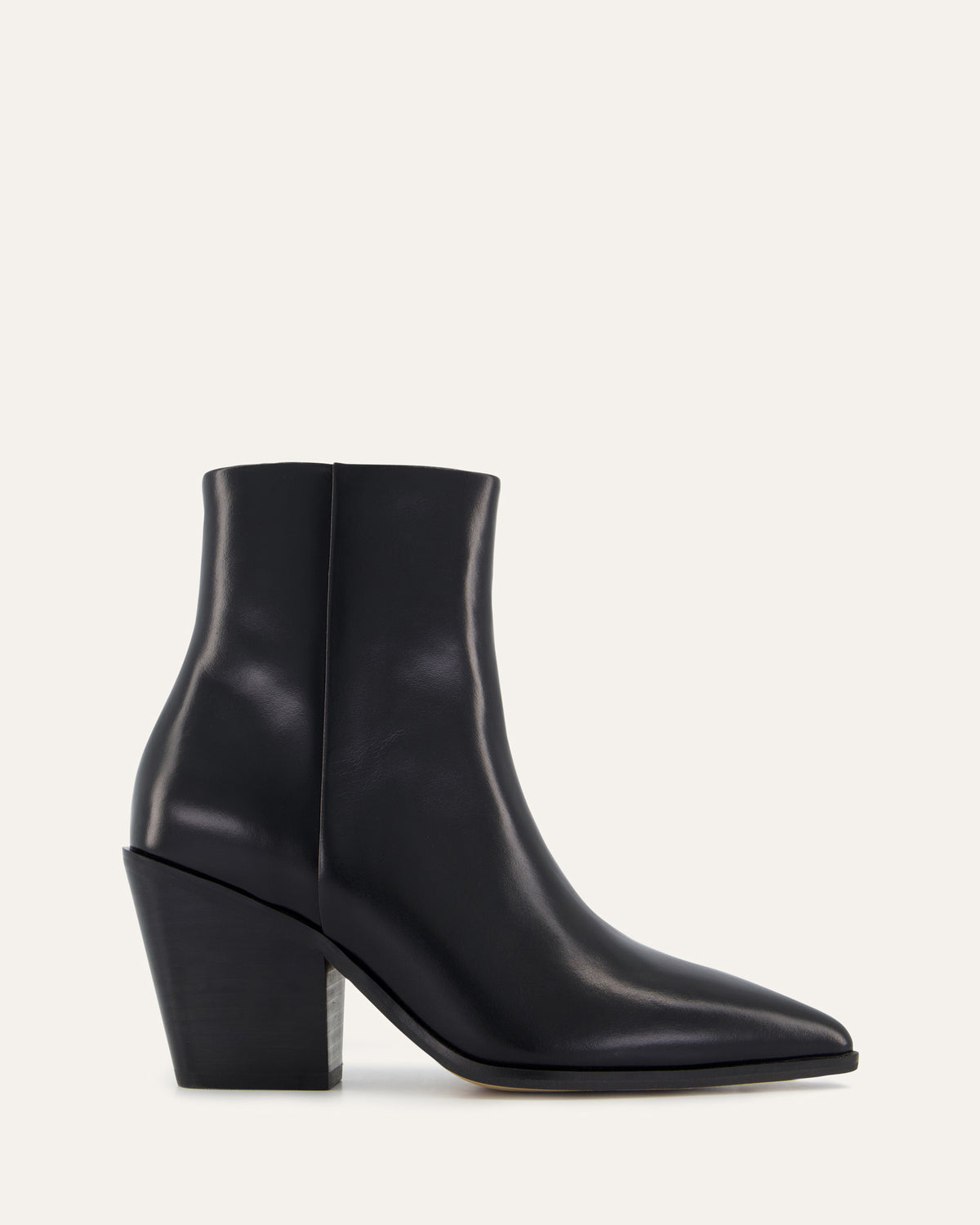 FREDDIE MID ANKLE BOOTS BLACK LEATHER