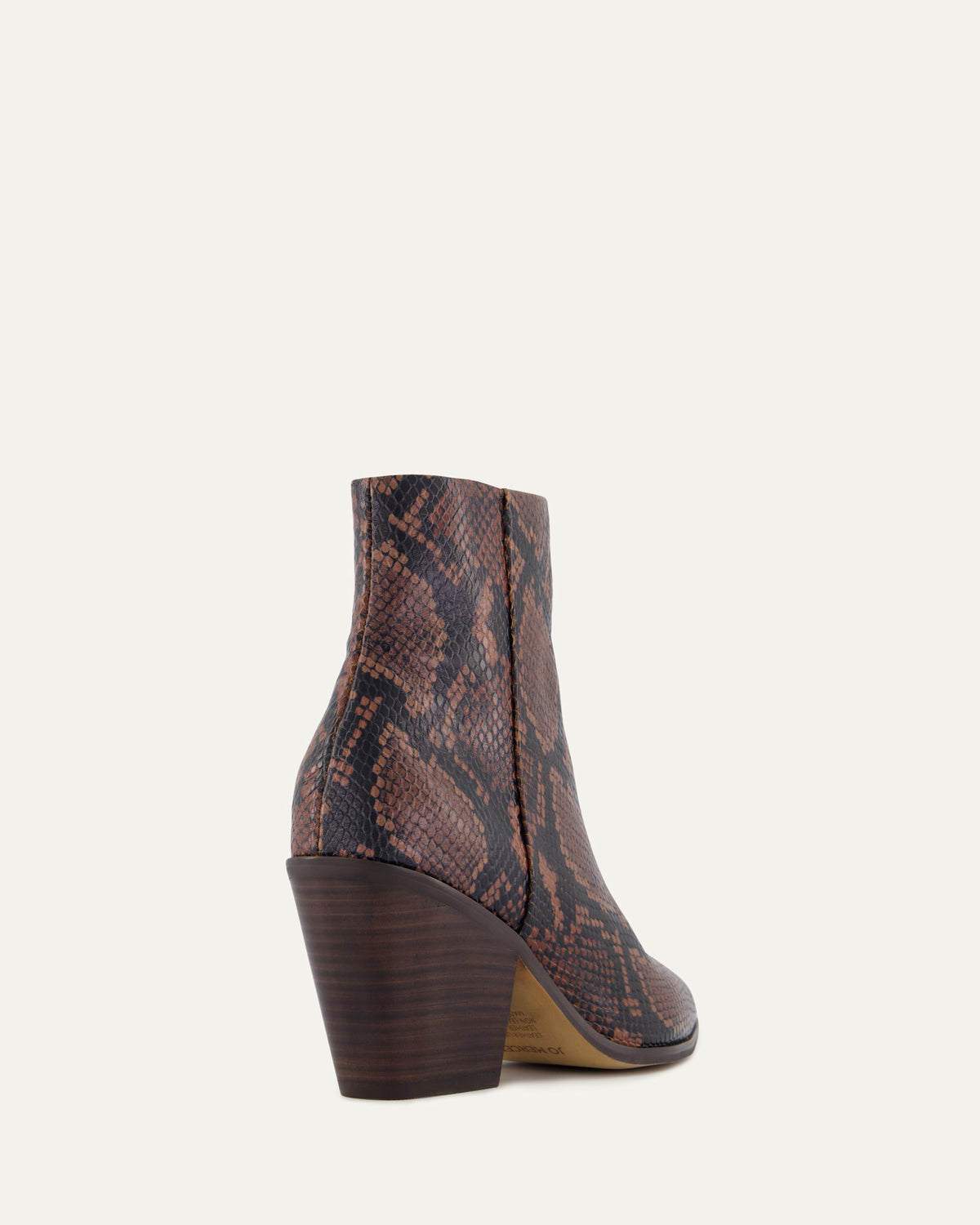 FREDDIE MID ANKLE BOOTS DARK SNAKE PRINT LEATHER