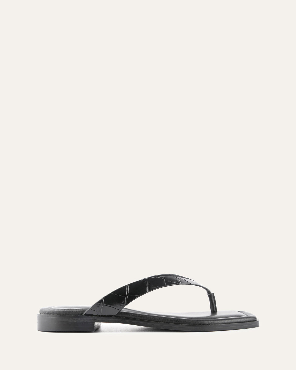 FRENCHIE FLAT SANDALS BLACK CROC