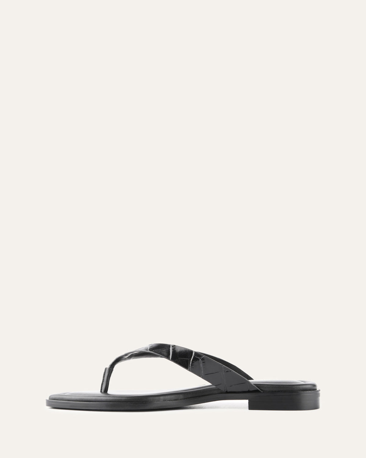 FRENCHIE FLAT SANDALS BLACK CROC