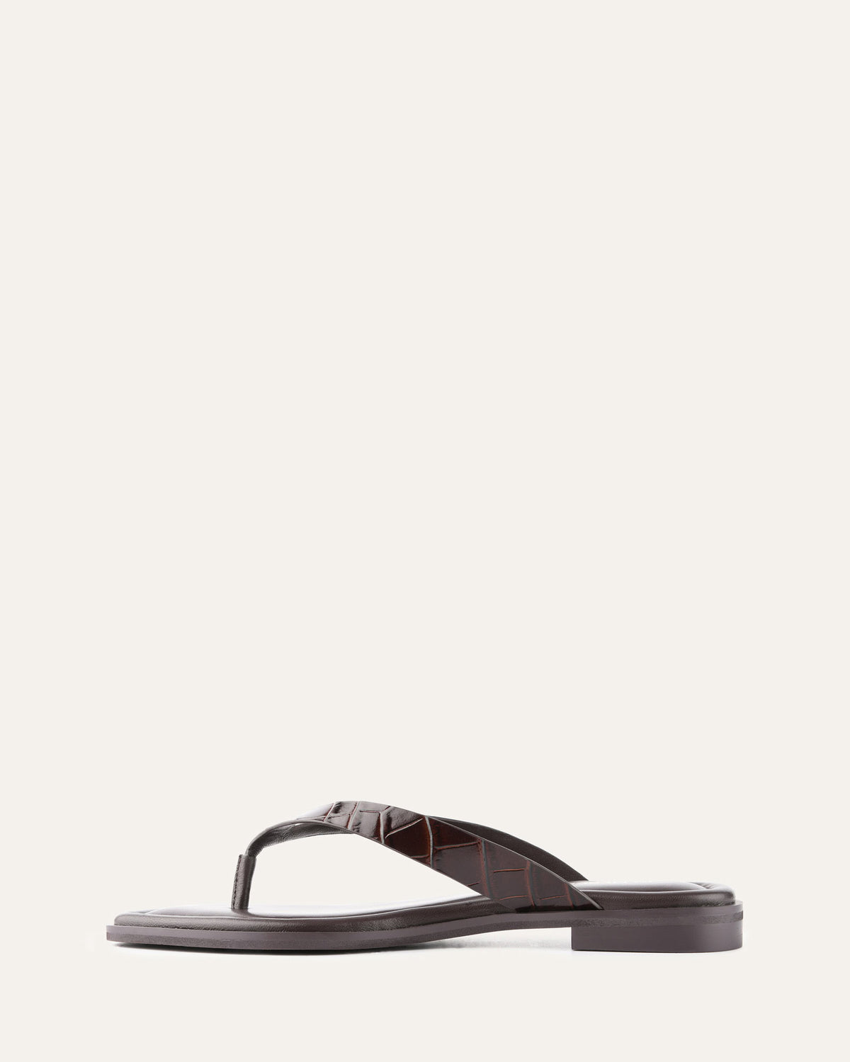 FRENCHIE FLAT SANDALS CHOCOLATE CROC