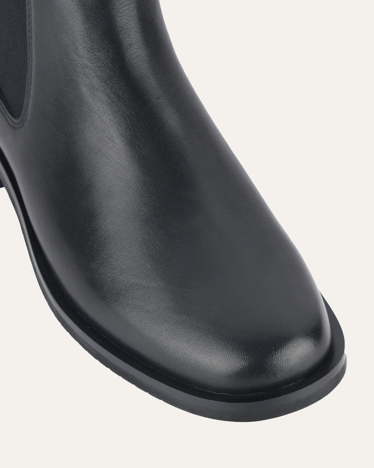 GABE FLAT ANKLE BOOTS BLACK LEATHER