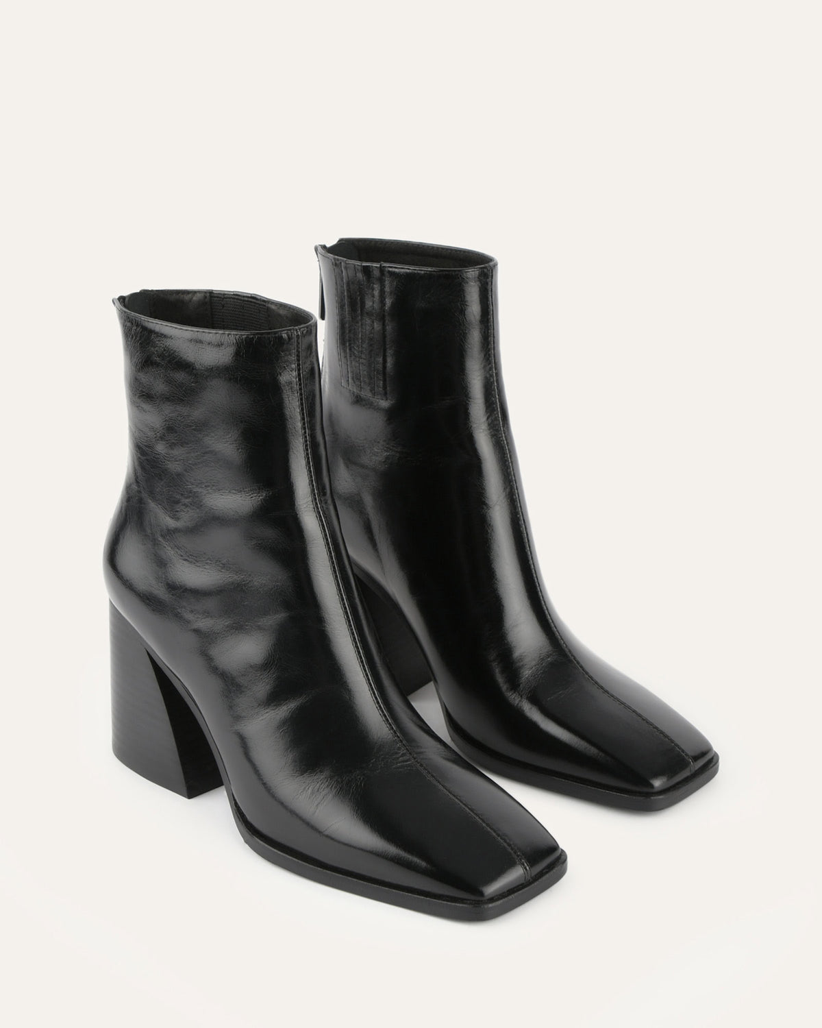 HATTIE HIGH ANKLE BOOTS BLACK LEATHER