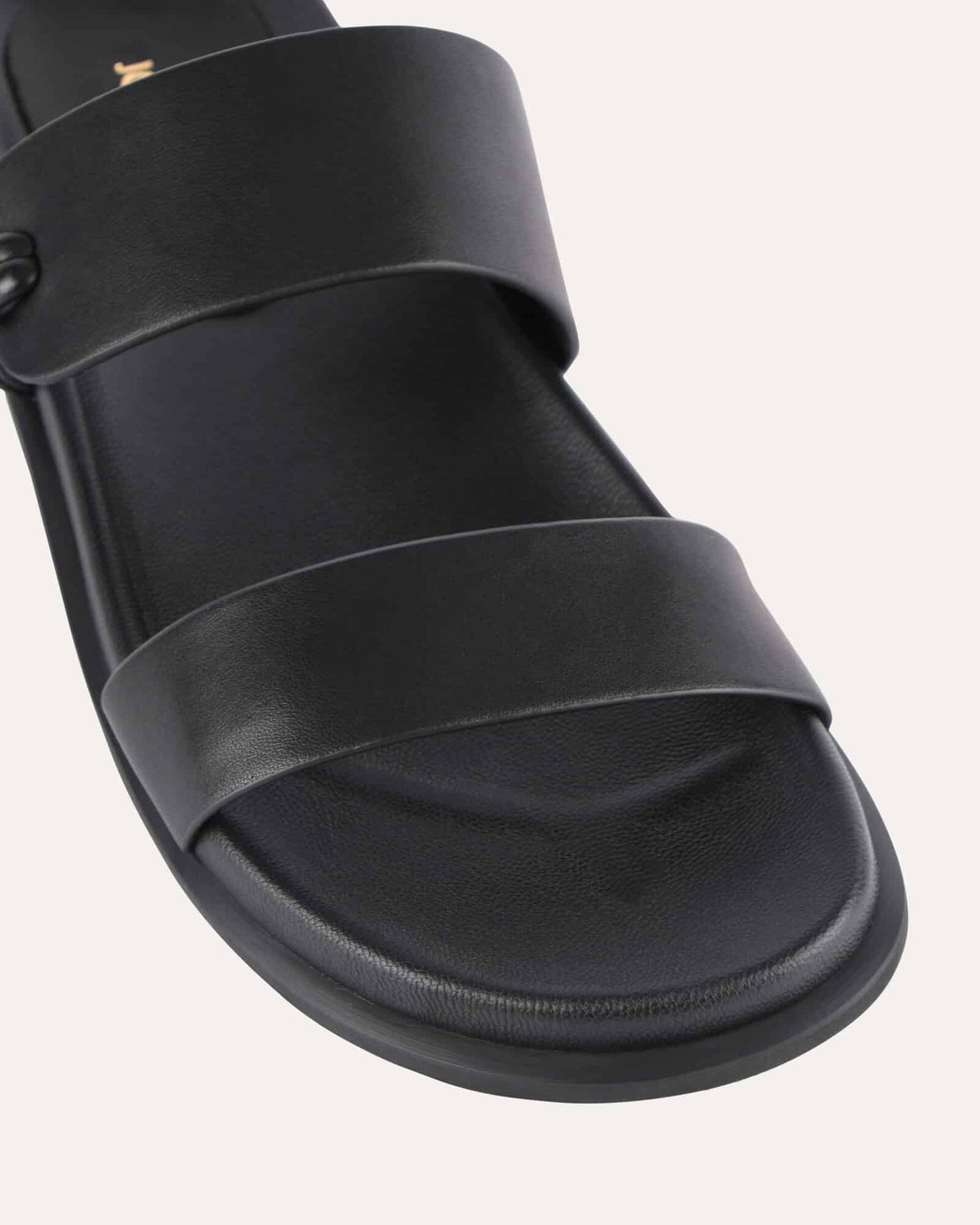 HAYES FLAT SANDALS BLACK LEATHER