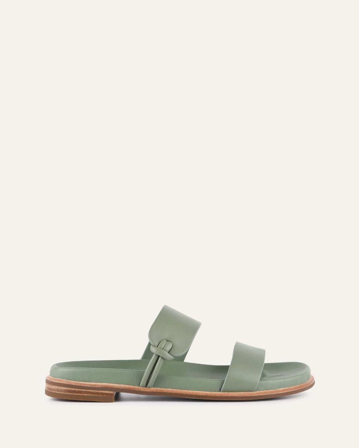 HAYES FLAT SANDALS PISTACHIO GREEN LEATHER