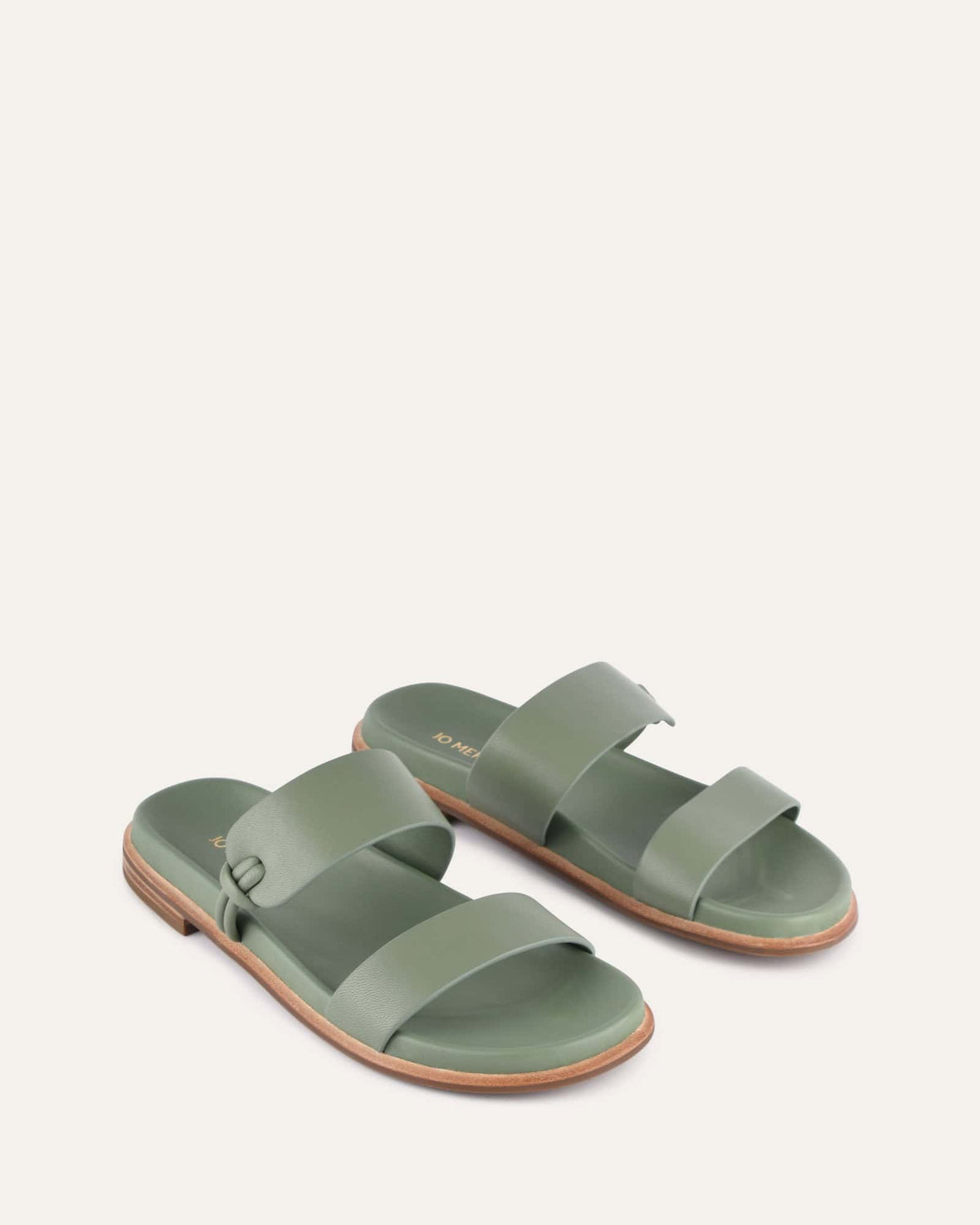 HAYES FLAT SANDALS PISTACHIO GREEN LEATHER