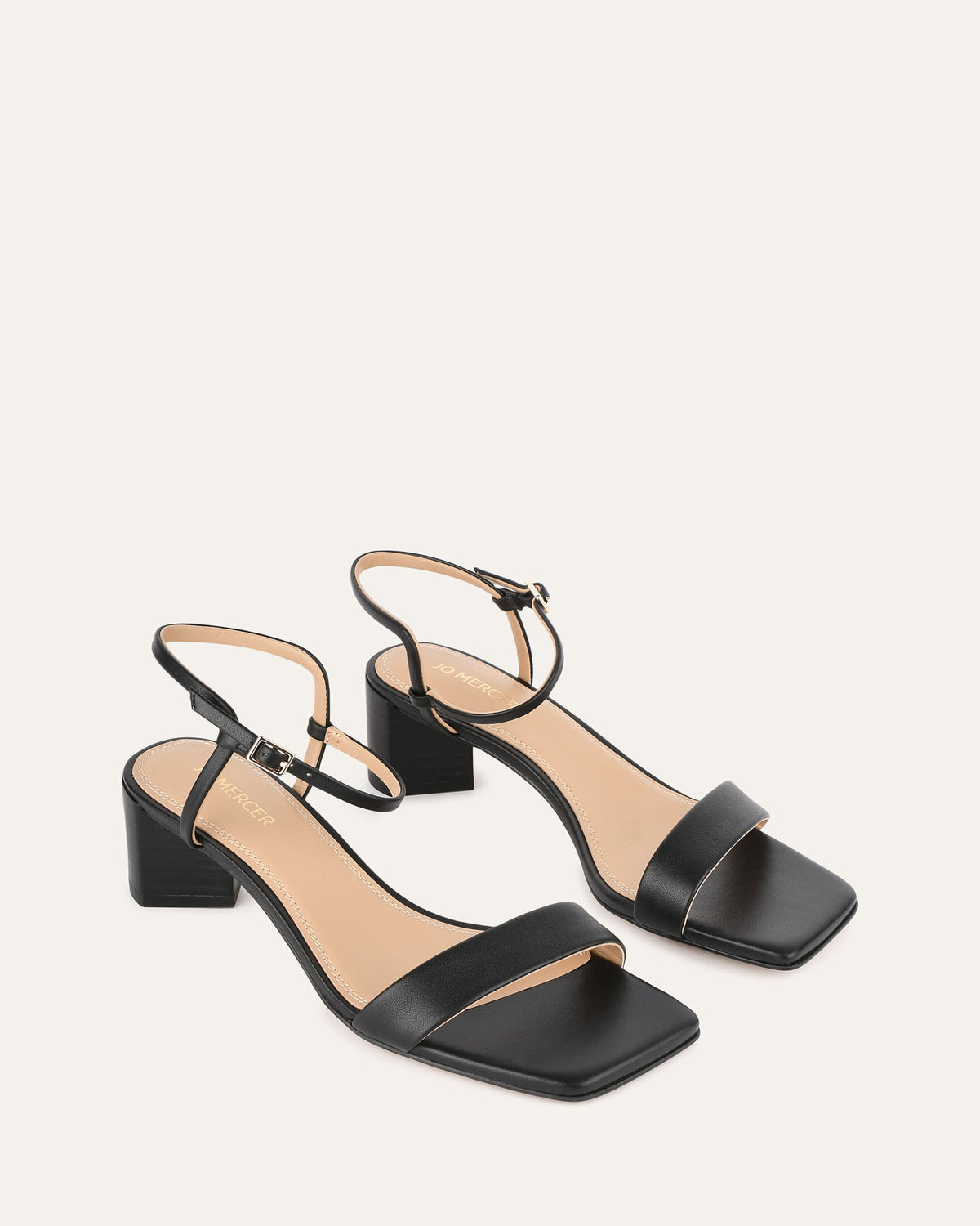 HELEN MID SANDALS BLACK LEATHER