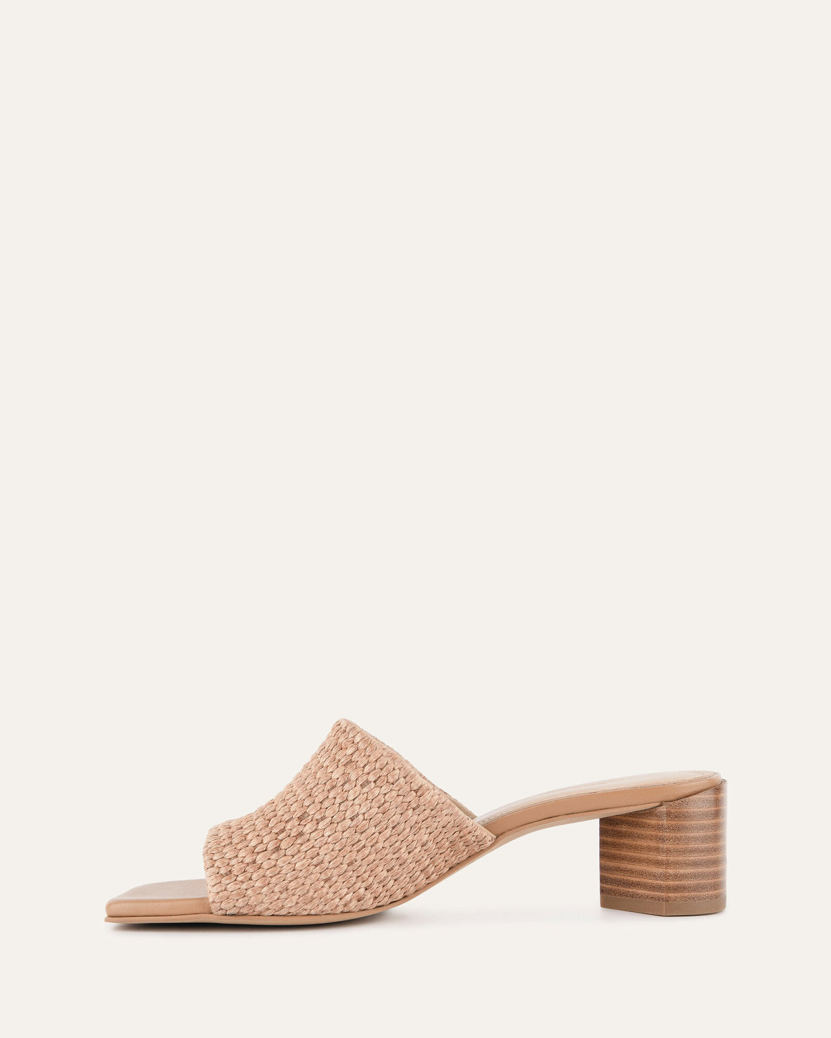 HERBIE MID HEEL SANDALS TAN RAFFIA