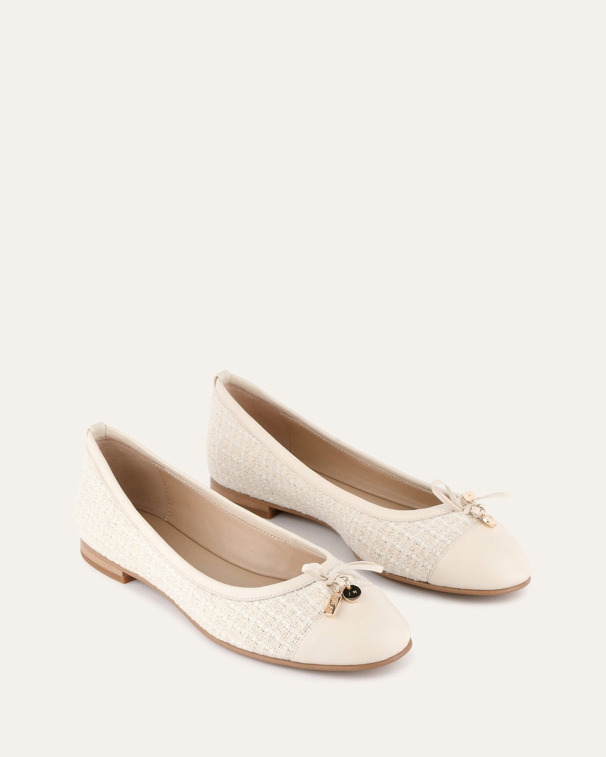 HERMIONE DRESS FLATS OFF WHITE WOVEN