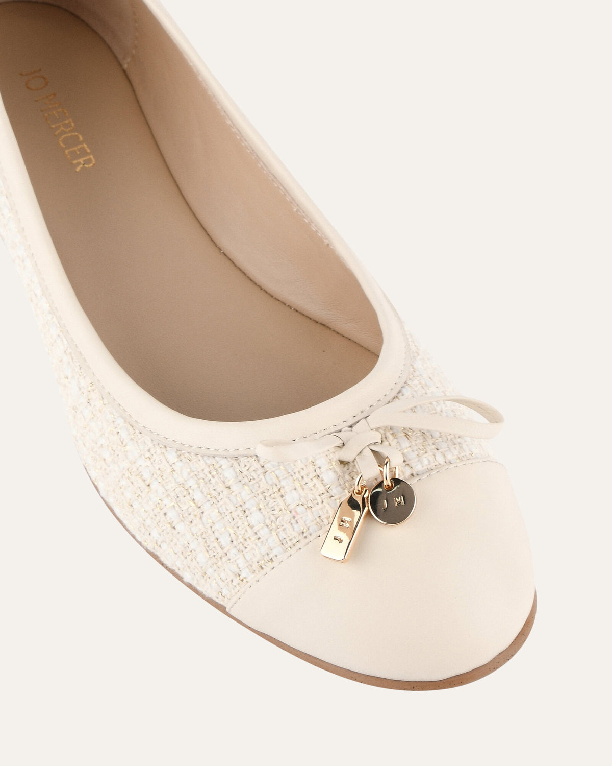 HERMIONE DRESS FLATS OFF WHITE WOVEN