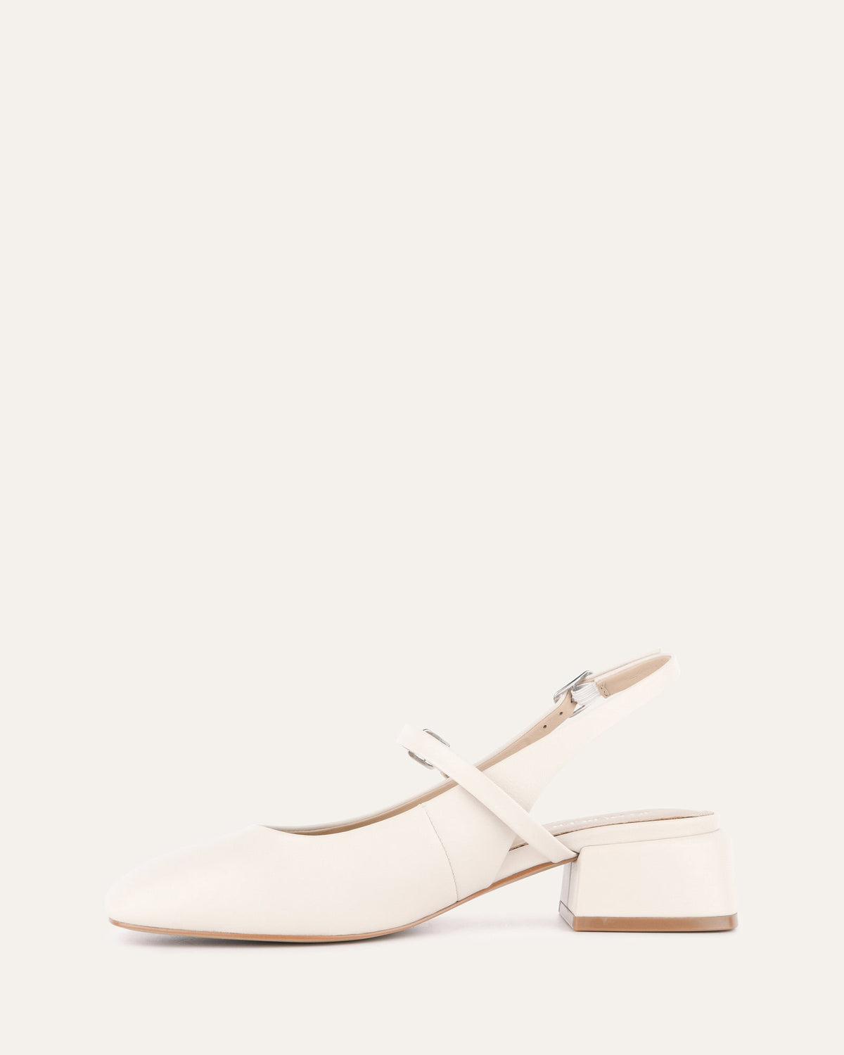 HUSH MID HEEL OFF WHITE LEATHER