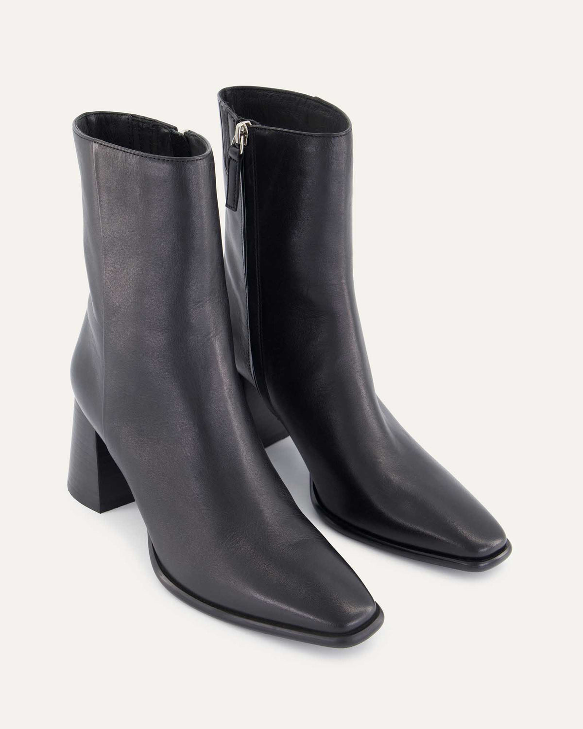 IGGY MID ANKLE BOOTS BLACK LEATHER