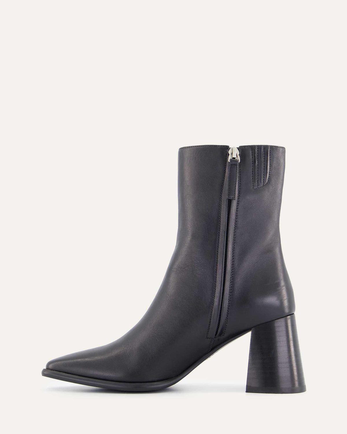 IGGY MID ANKLE BOOTS BLACK LEATHER