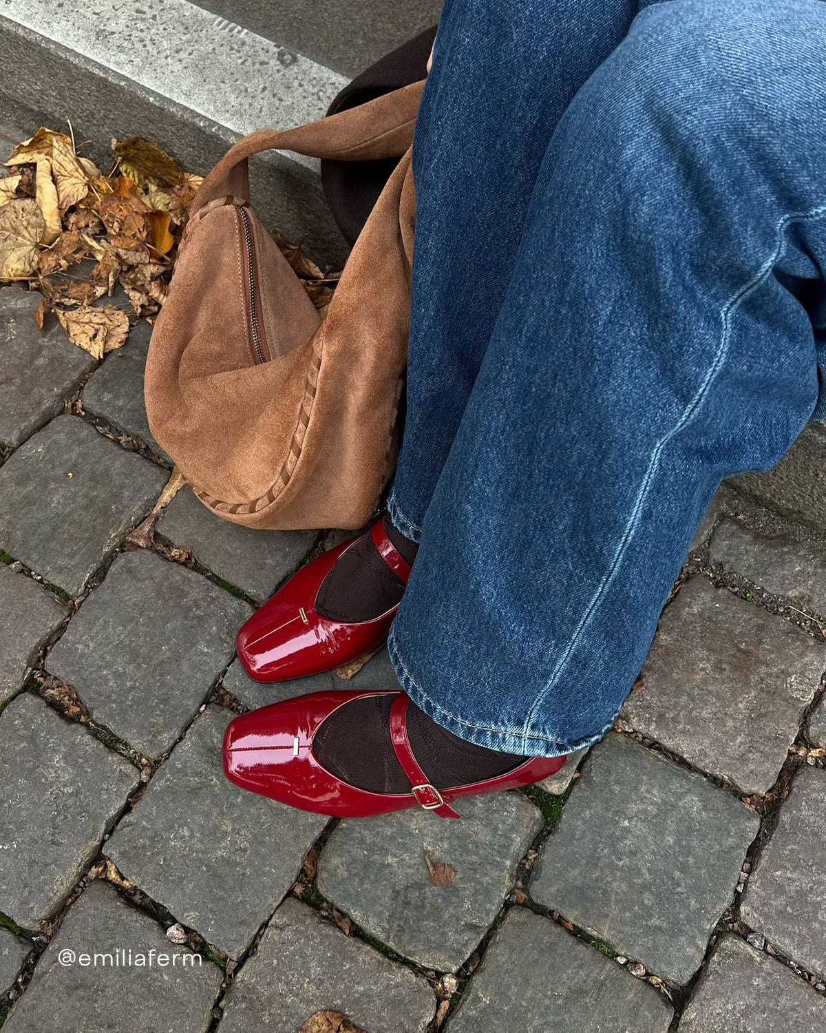 APRIL CASUAL FLATS RUBY RED PATENT