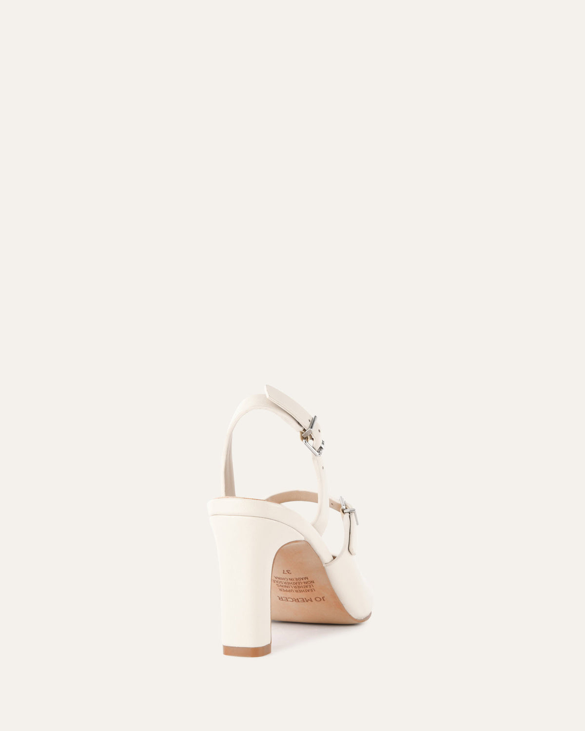 INGRID MID HEEL OFF WHITE LEATHER