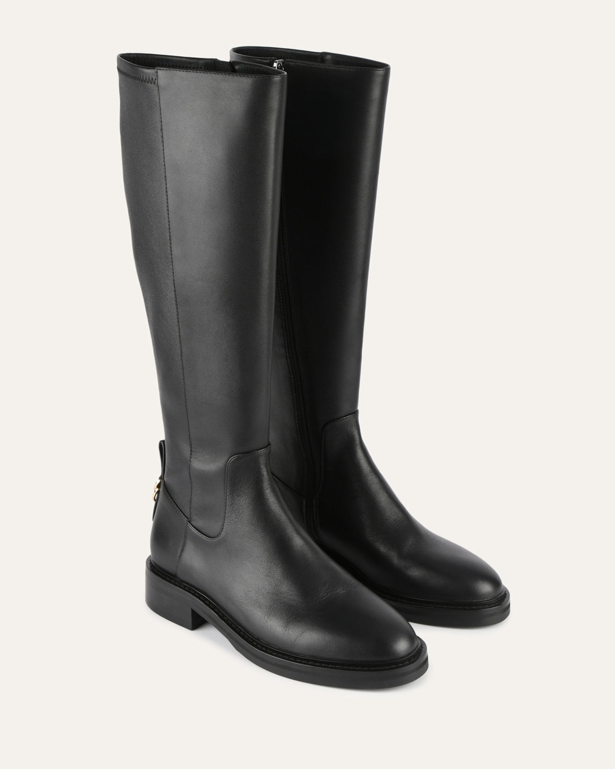 JAIDA KNEE BOOTS BLACK LEATHER