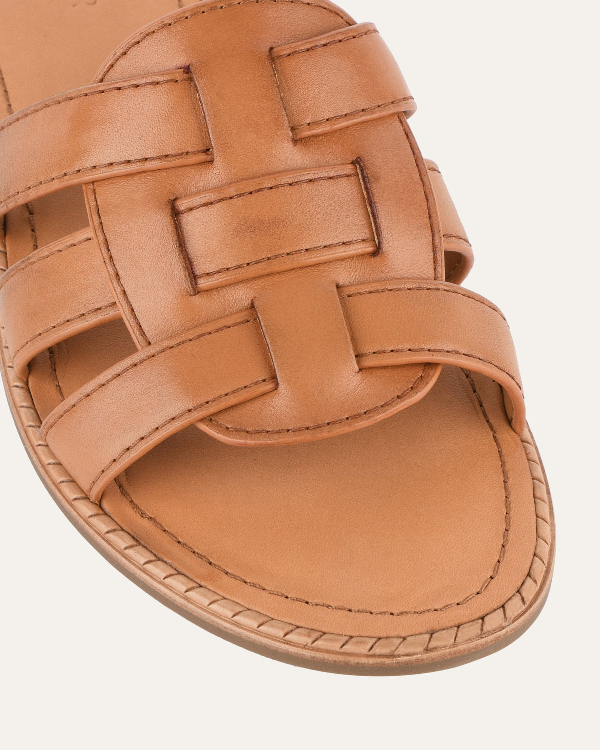 JASPER FLAT SANDALS BRANDY LEATHER