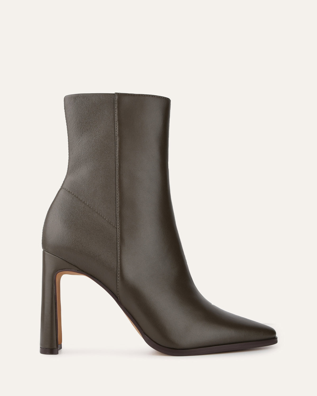 JEMIMA HIGH ANKLE BOOTS DARK OLIVE LEATHER