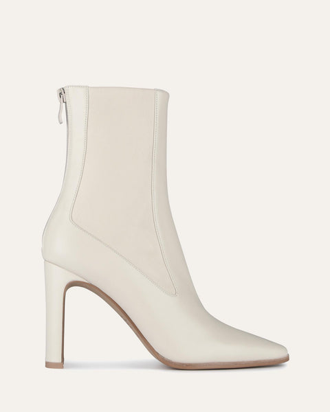 JUNE HIGH ANKLE BOOTS OFF WHITE LEATHER Jo Mercer Northern Hemisphere