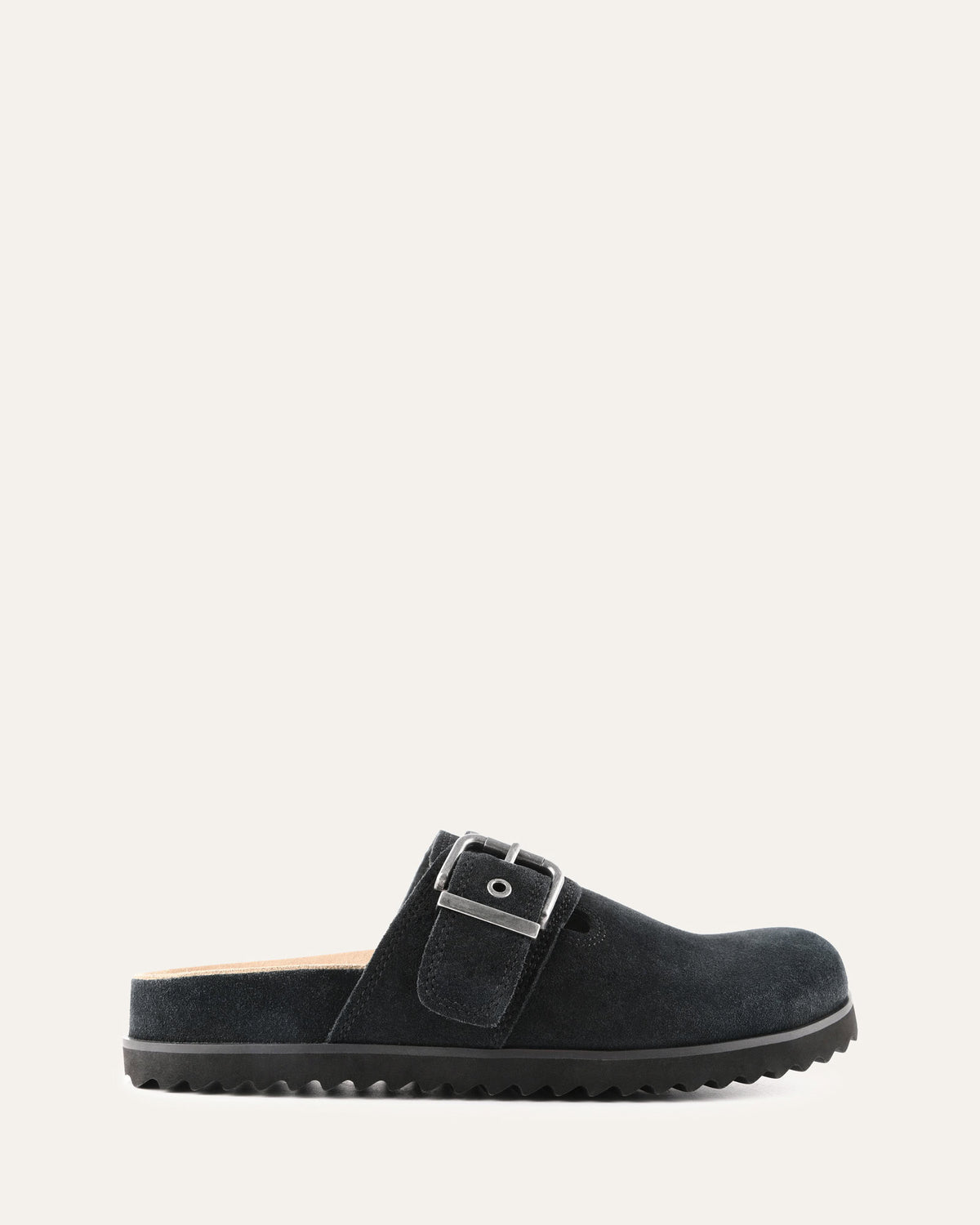 JUNO CASUAL FLATS WASHED BLACK SUEDE